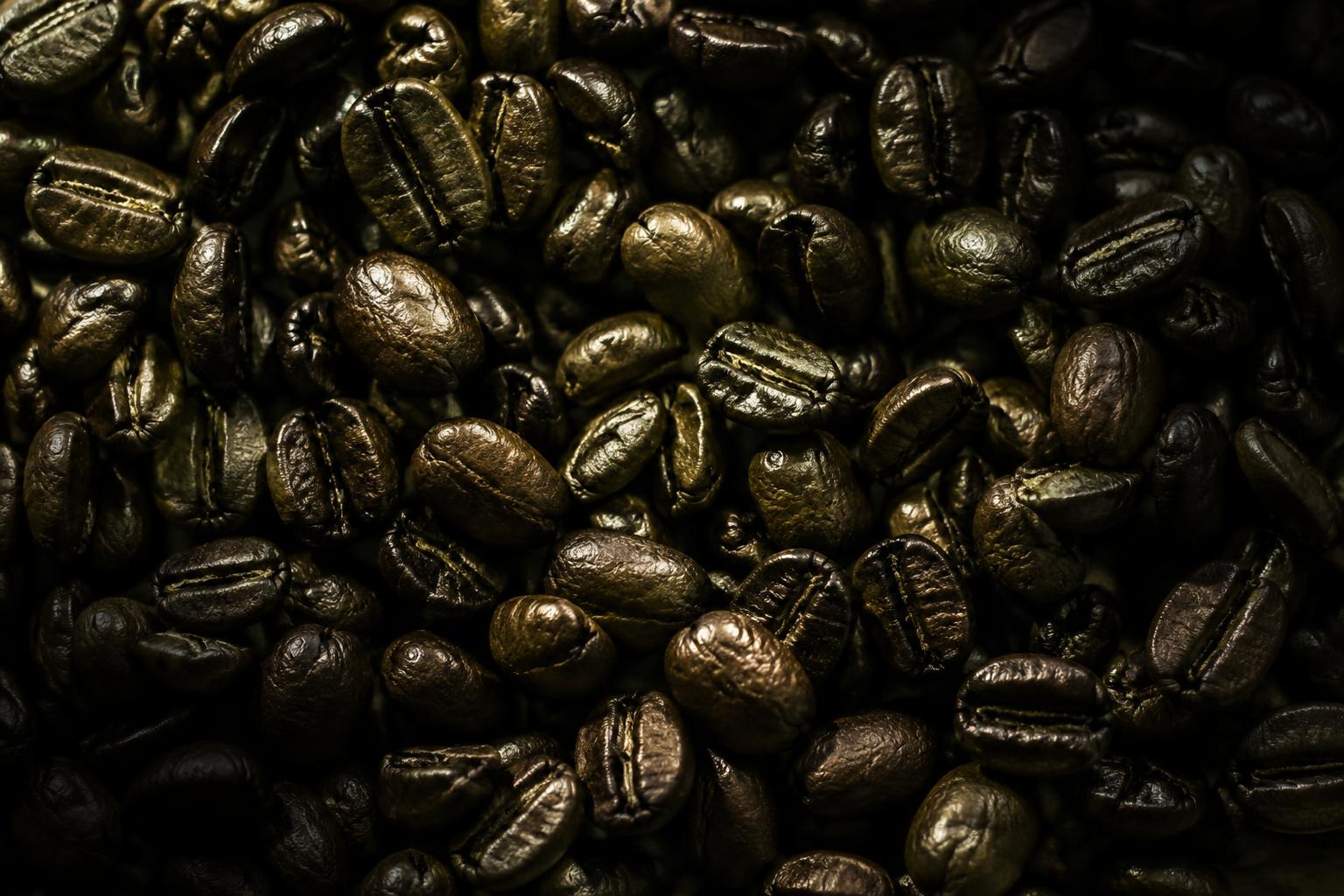 Freshly roasted arabica coffee beans